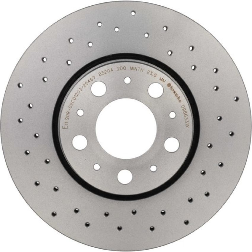 Brembo 09.8633.1X Premium UV Coated Xtra Cross Drilled Brake Rotor