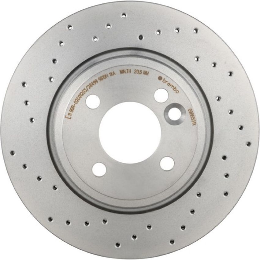 Brembo 09.8655.1X Premium UV Coated Xtra Cross Drilled Brake Rotor