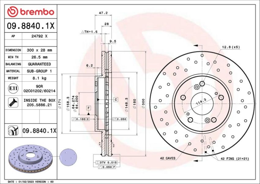 Brembo 09.8840.1X XTRA