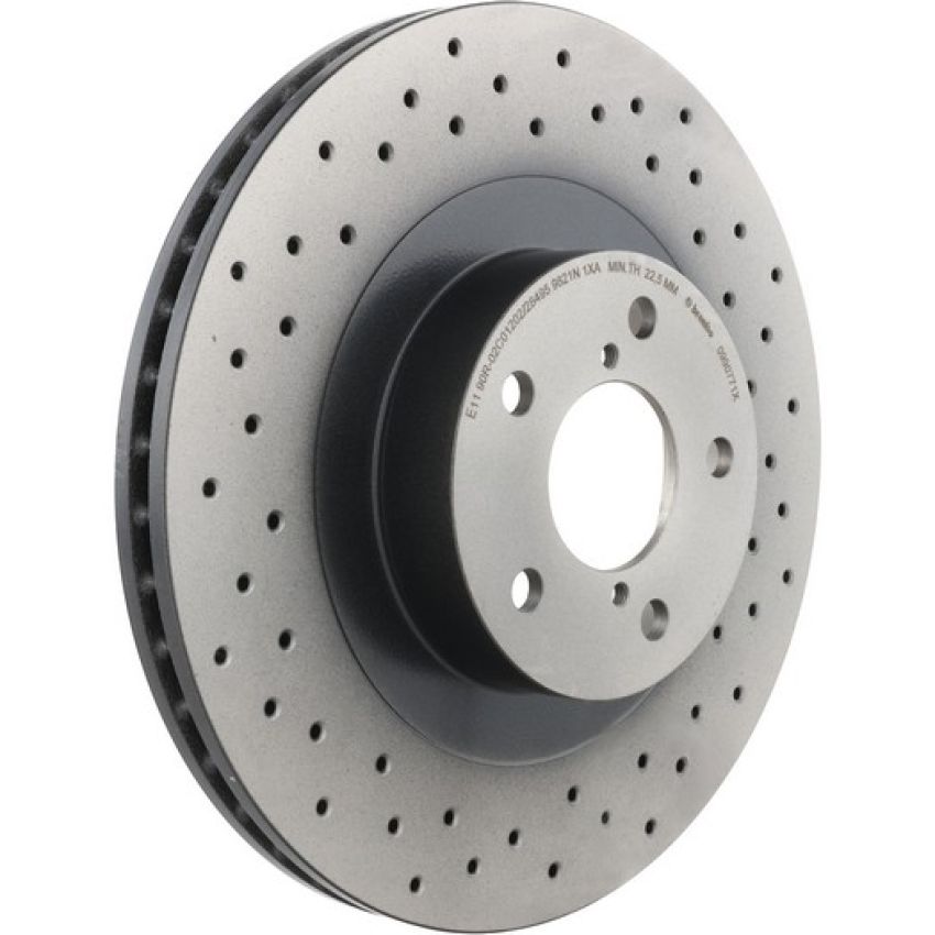 Brembo 09.9077.1X Premium UV Coated Xtra Cross Drilled Brake Rotor