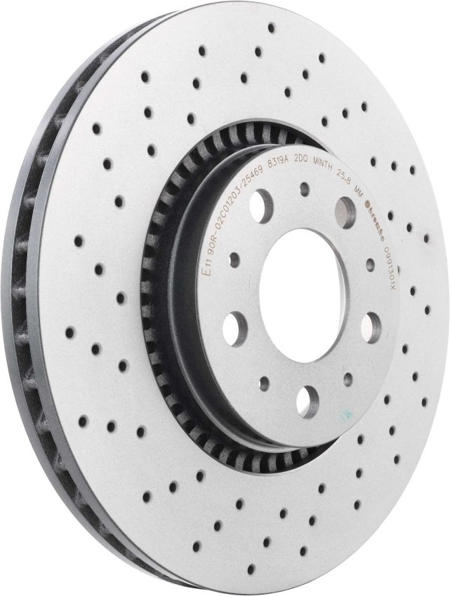 Brembo 09.9130.1X Premium UV Coated Xtra Cross Drilled Brake Rotor