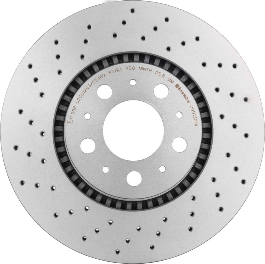 Brembo 09.9130.1X Premium UV Coated Xtra Cross Drilled Brake Rotor