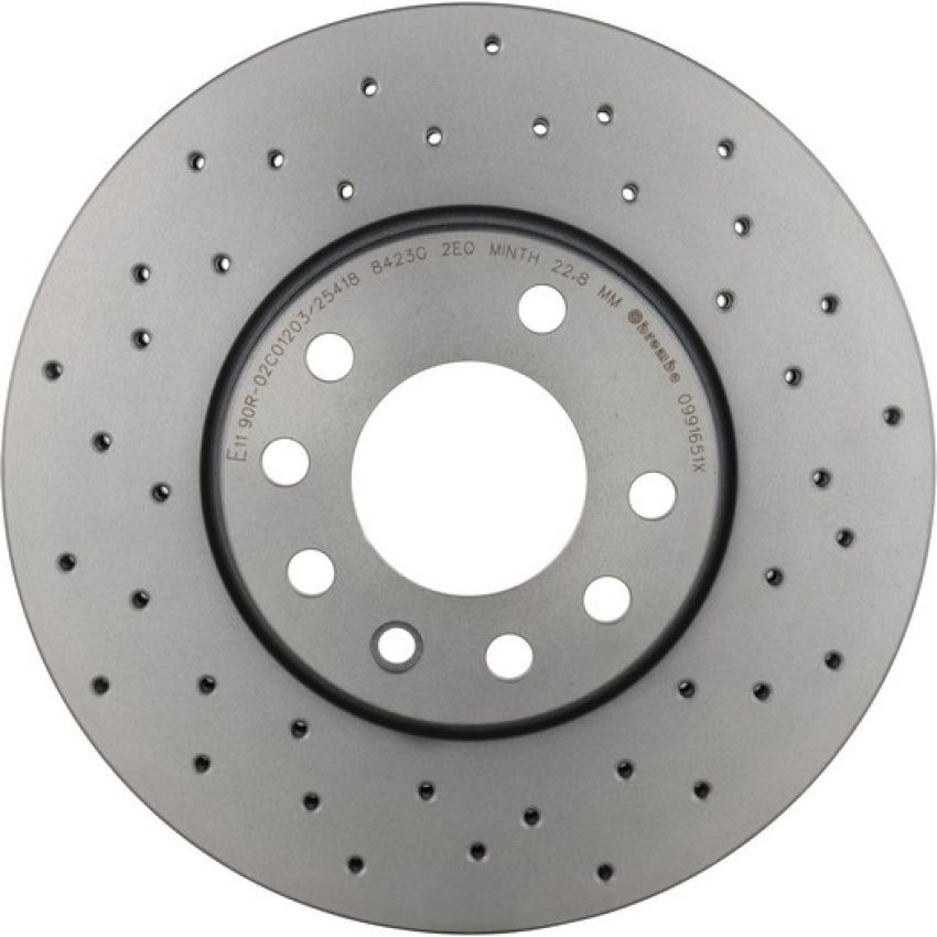 Brembo KTX0117 Brembo ceramic brake pad and Xtra vented drilled brake disc kit