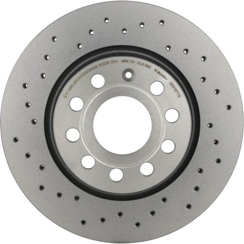Brembo 09.9167.1X Premium UV Coated Xtra Cross Drilled Brake Rotor