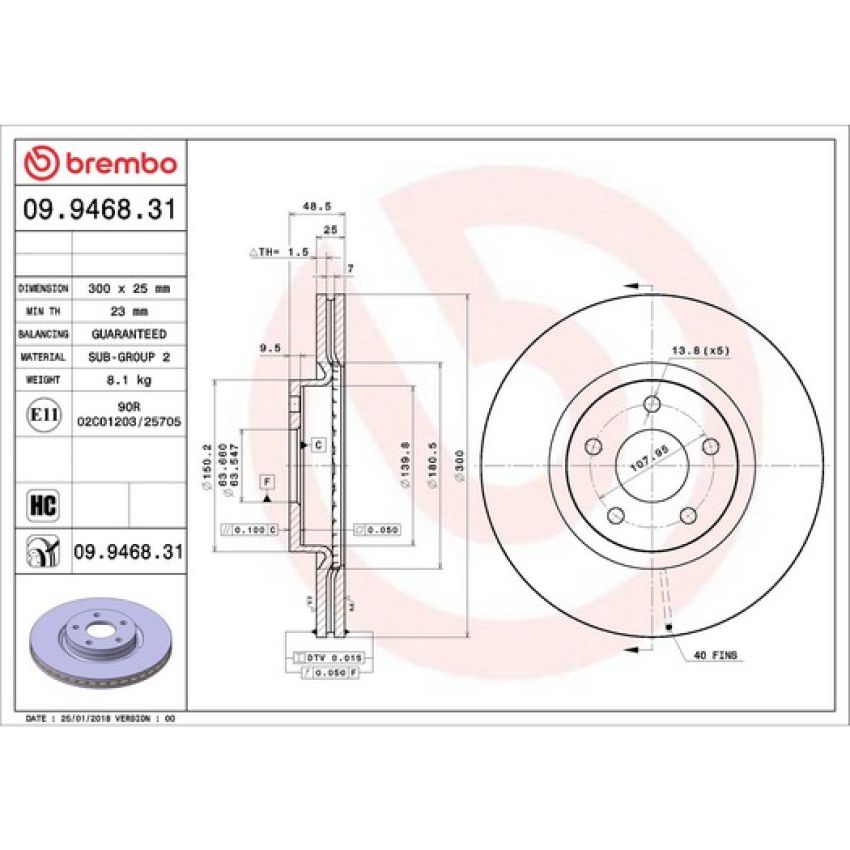 Brembo KT00634 Brembo ceramic brake pad and UV coated vented  brake disc kit
