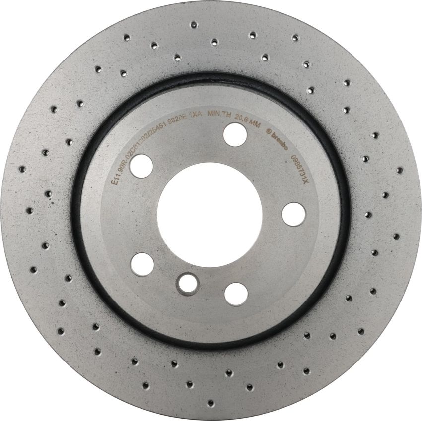 Brembo 09.9573.1X Premium UV Coated Xtra Cross Drilled Brake Rotor