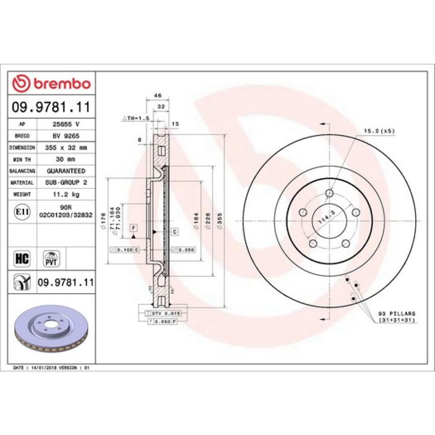 Brembo KT00633 Brembo ceramic brake pad and UV coated PVT  brake disc kit