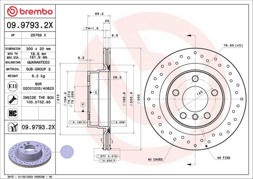 Brembo 09.9793.2X XTRA