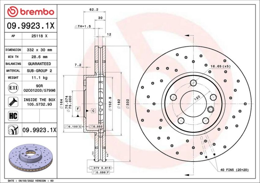 Brembo 09.9923.1X XTRA