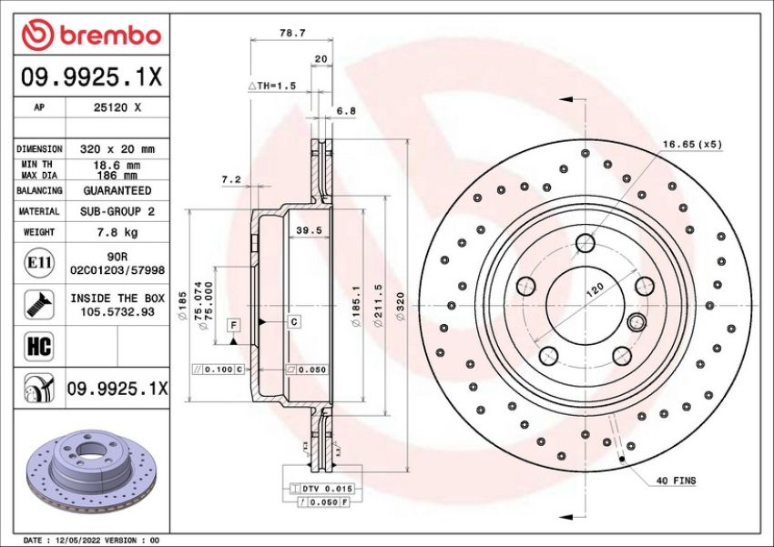 Brembo 09.9925.1X XTRA