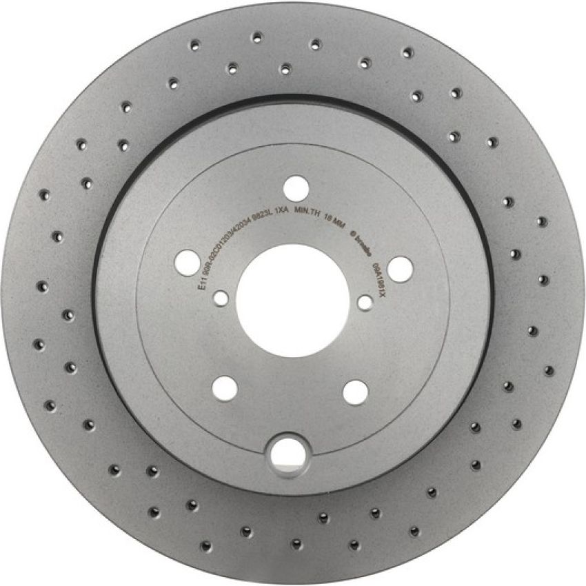Brembo 09.A198.1X Premium UV Coated Xtra Cross Drilled Brake Rotor
