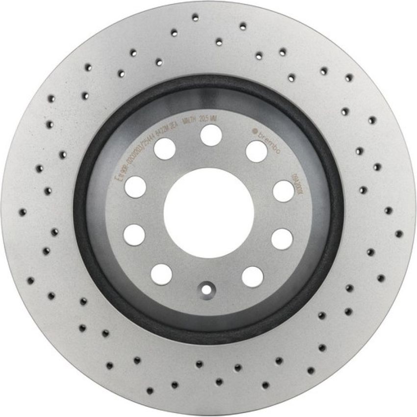 Brembo KTX0136 Brembo ceramic brake pad and Xtra vented drilled brake disc kit