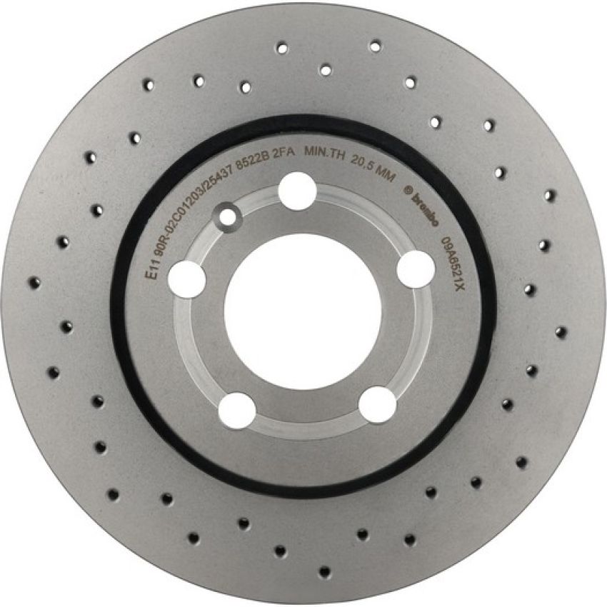 Brembo 09.A652.1X Premium UV Coated Xtra Cross Drilled Brake Rotor
