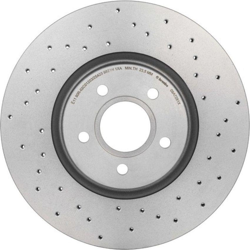 Brembo 09.A728.1X Premium UV Coated Xtra Cross Drilled Brake Rotor