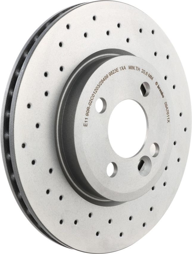 Brembo 09.A761.1X Premium UV Coated Xtra Cross Drilled Brake Rotor