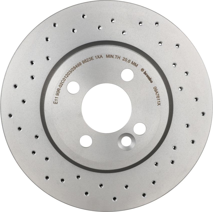 Brembo 09.A761.1X Premium UV Coated Xtra Cross Drilled Brake Rotor