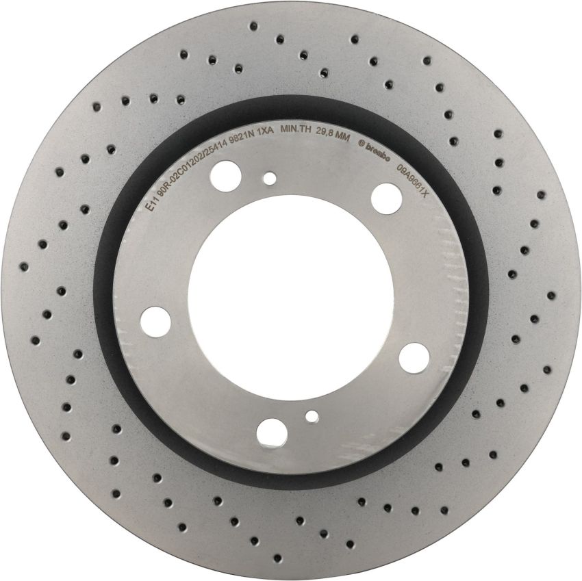 Brembo 09.A966.1X Premium UV Coated Xtra Cross Drilled Brake Rotor