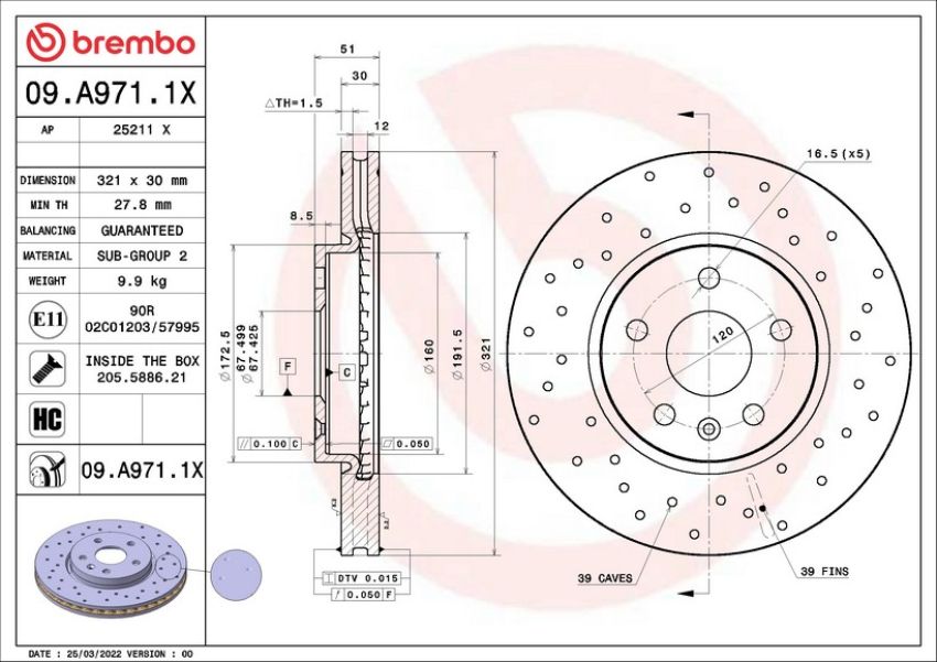 Brembo 09.A971.1X