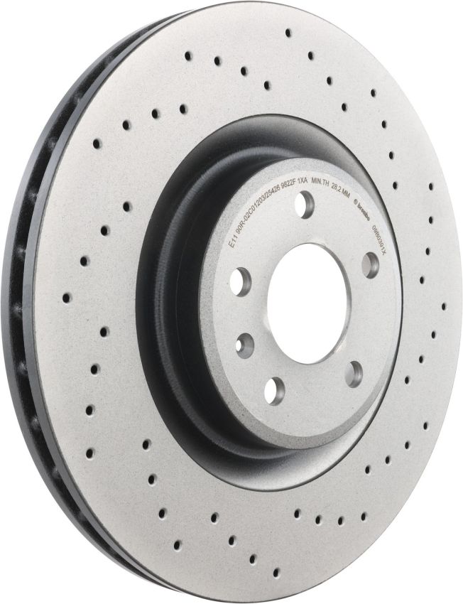 Brembo KTX0106 Brembo ceramic brake pad and Xtra vented drilled brake disc kit