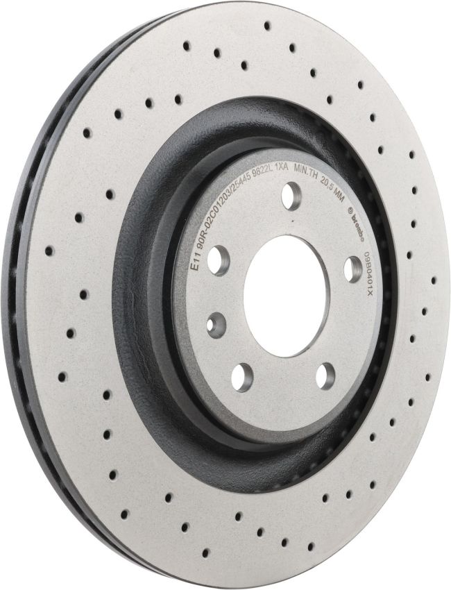 Brembo 09.B040.1X Premium UV Coated Xtra Cross Drilled Brake Rotor