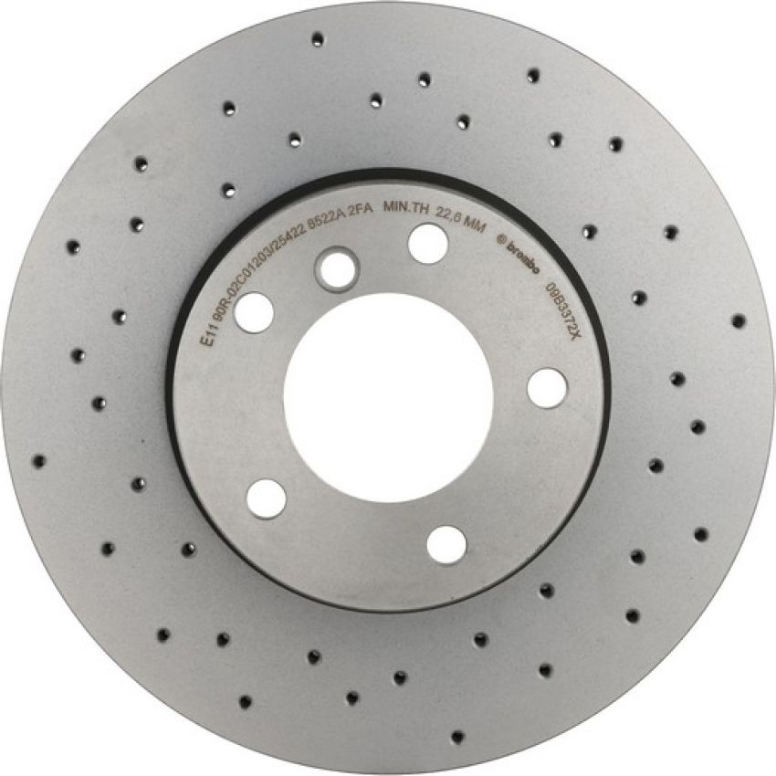 Brembo 09.B337.2X Premium UV Coated Xtra Cross Drilled Brake Rotor