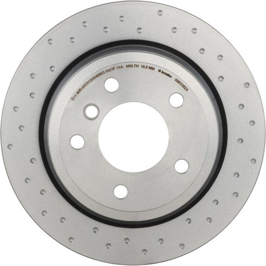 Brembo 09.B338.2X Premium UV Coated Xtra Cross Drilled Brake Rotor