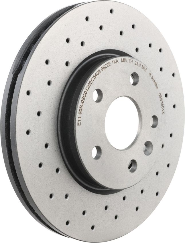 Brembo 09.B355.1X Premium UV Coated Xtra Cross Drilled Brake Rotor