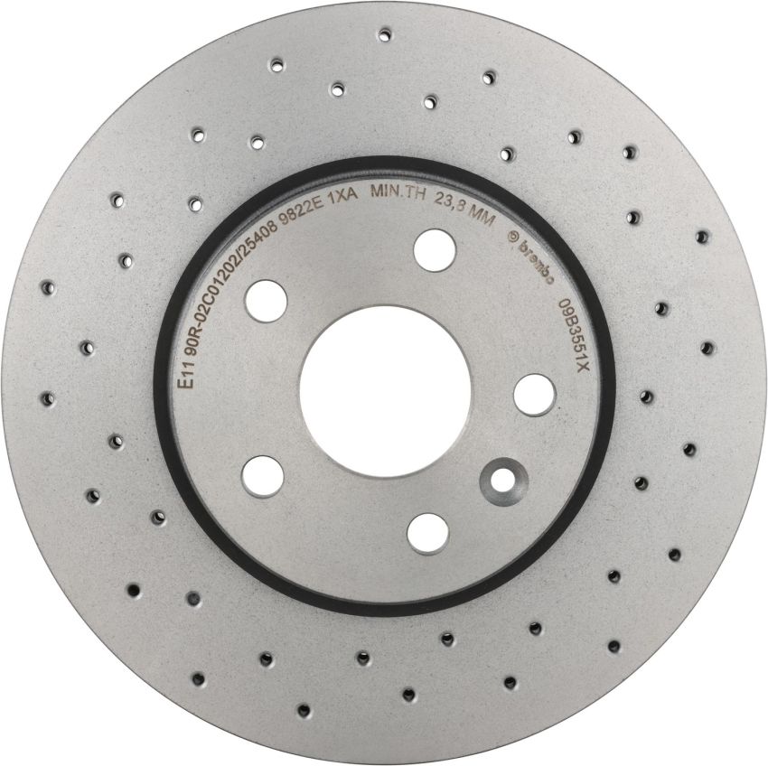 Brembo 09.B355.1X Premium UV Coated Xtra Cross Drilled Brake Rotor
