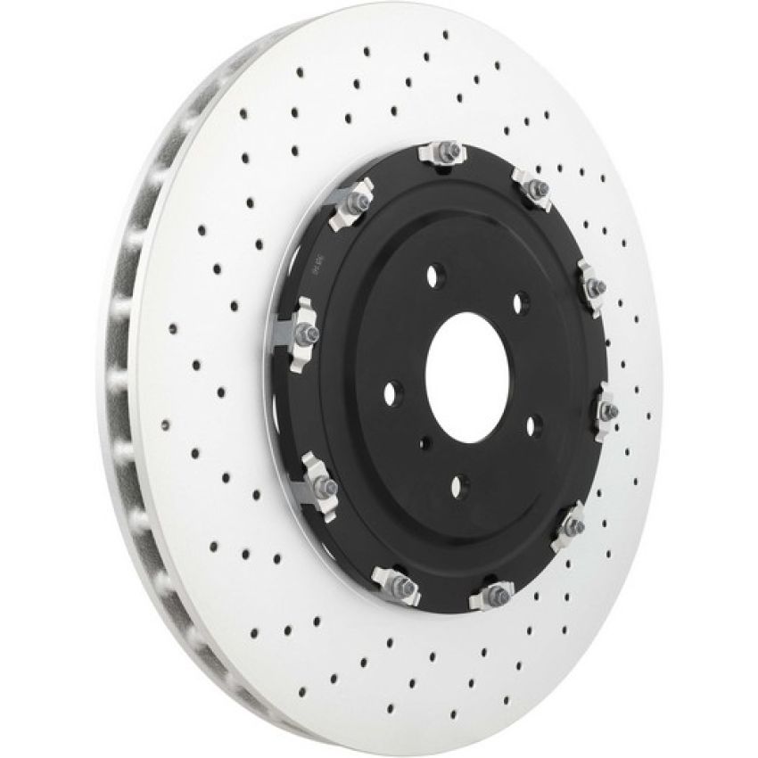 Brembo 09.B386.13 Premium Floating Two Piece UV Coated Vented Drilled And Slotted Brake Rotor