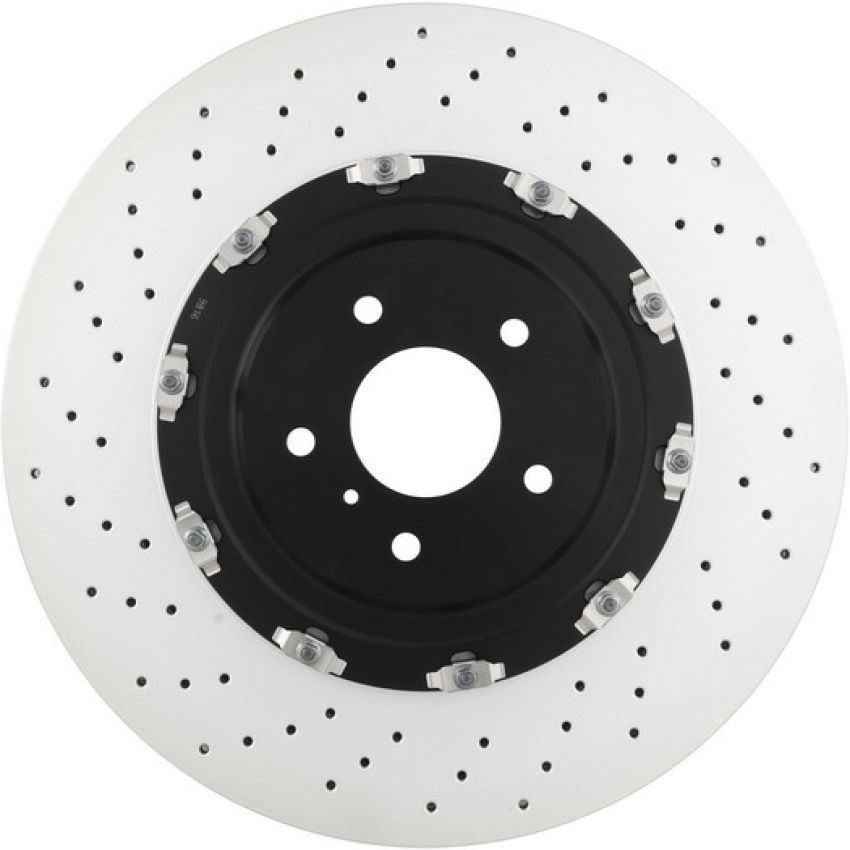Brembo 09.B386.13 Premium Floating Two Piece UV Coated Vented Drilled And Slotted Brake Rotor