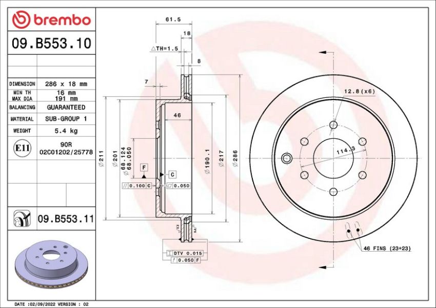 Brembo 09.B553.10