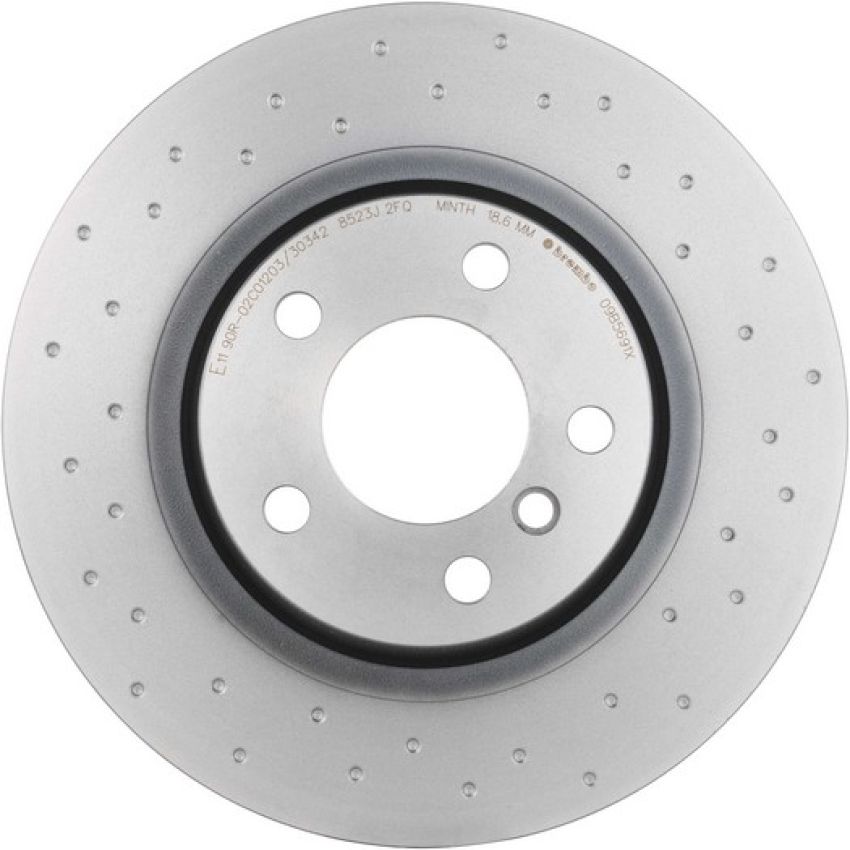 Brembo 09.B569.1X Premium UV Coated Xtra Cross Drilled Brake Rotor