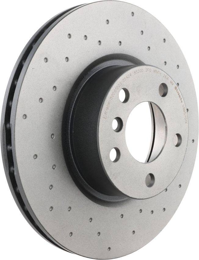 Brembo 09.B570.1X Premium UV Coated Xtra Cross Drilled Brake Rotor