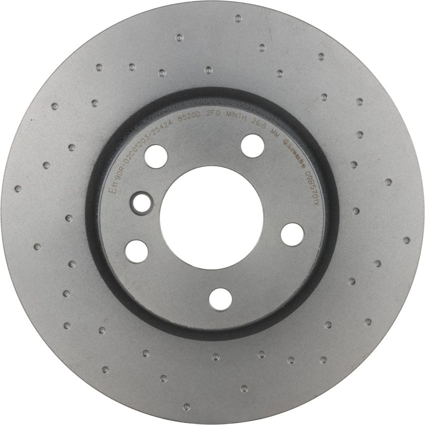 Brembo 09.B570.1X Premium UV Coated Xtra Cross Drilled Brake Rotor