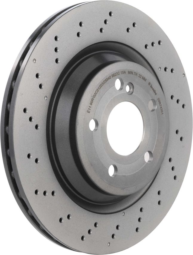 Brembo 09.B743.51 Premium UV Coated Rear Brake Rotor