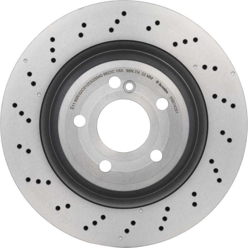 Brembo 09.B743.51 Premium UV Coated Rear Brake Rotor