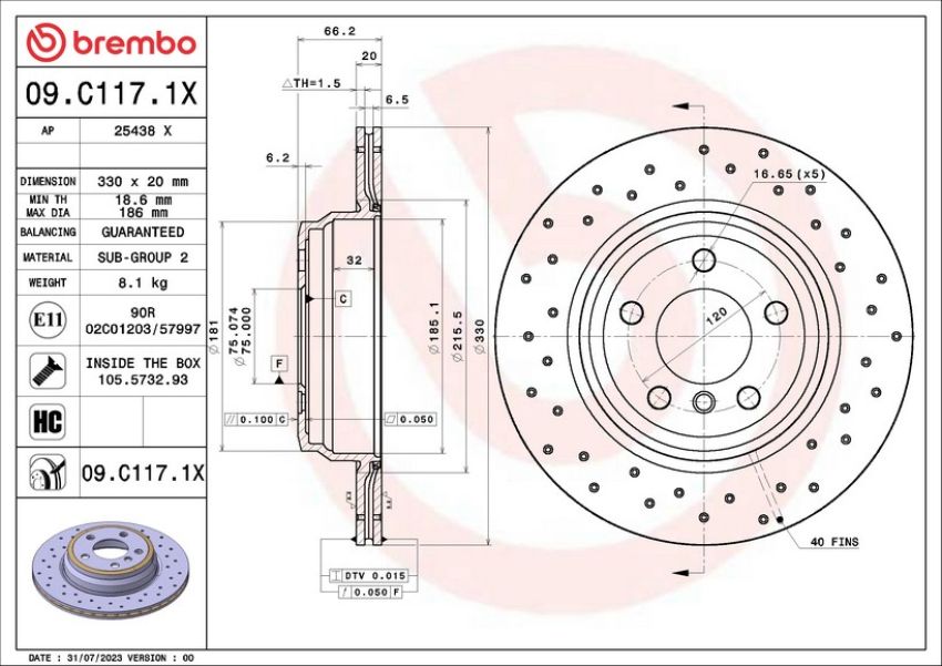 Brembo 09.C117.1X XTRA