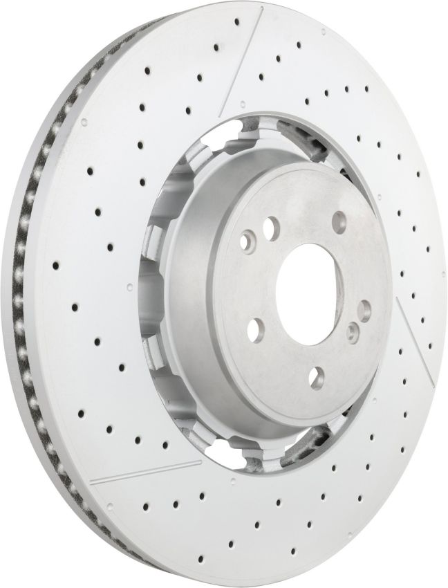Brembo 09.C127.33 Premium Dual Cast Vented Drilled/Grooved UV Coated Brake Rotor