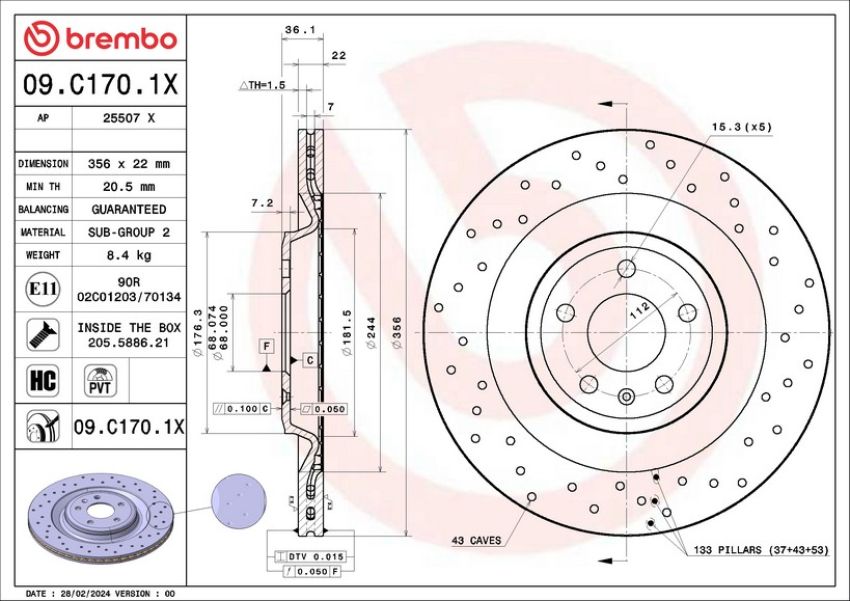 Brembo 09.C170.1X XTRA