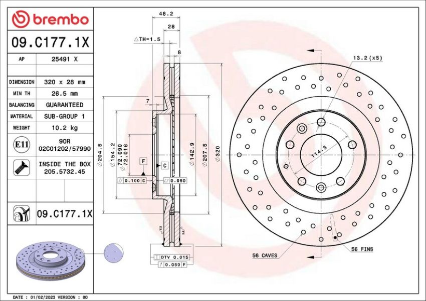 Brembo 09.C177.1X XTRA