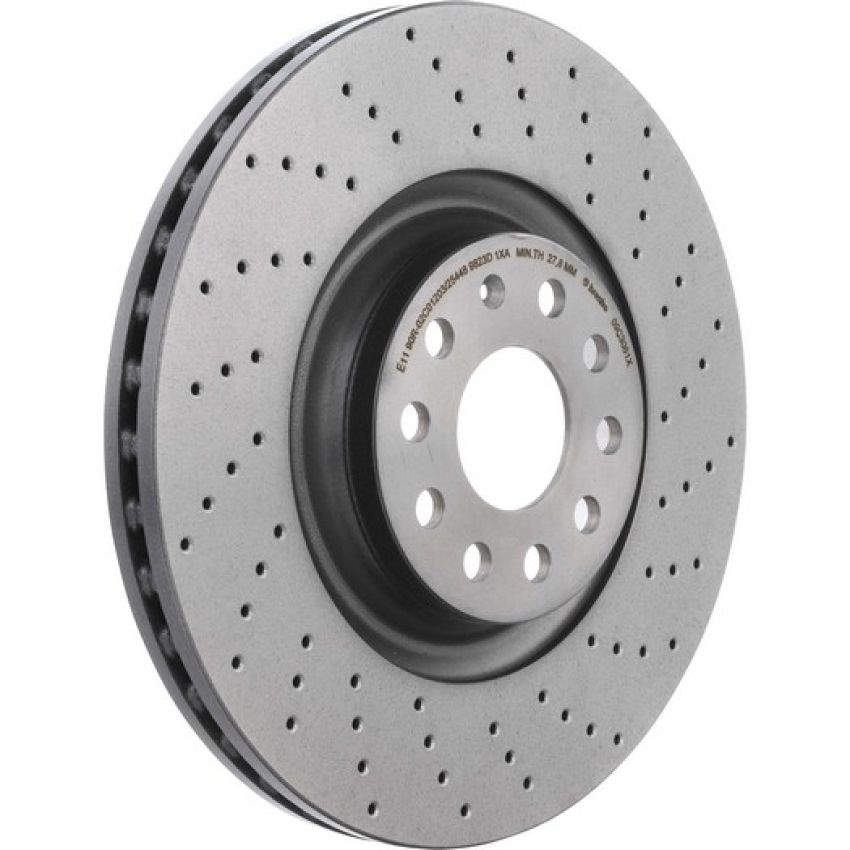 Brembo KTX0138 Brembo ceramic brake pad and Xtra PVT drilled brake disc kit
