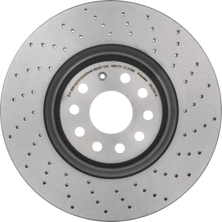 Brembo KTX0138 Brembo ceramic brake pad and Xtra PVT drilled brake disc kit