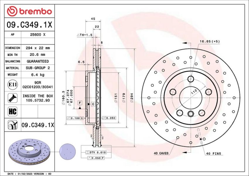 Brembo 09.C349.1X XTRA