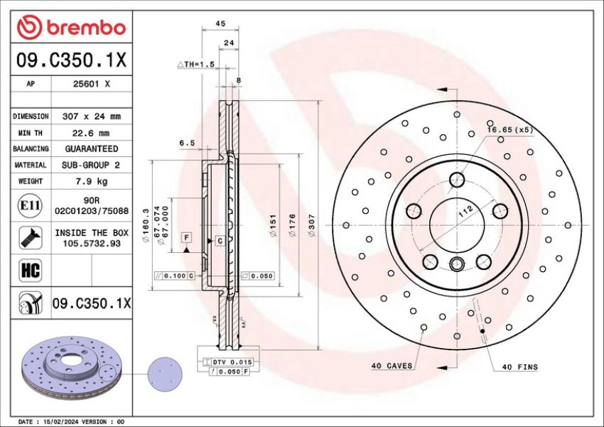 Brembo 09.C350.1X XTRA