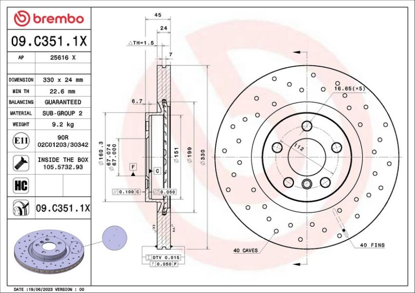 Brembo 09.C351.1X XTRA