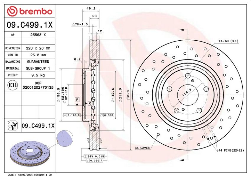 Brembo 09.C499.1X XTRA