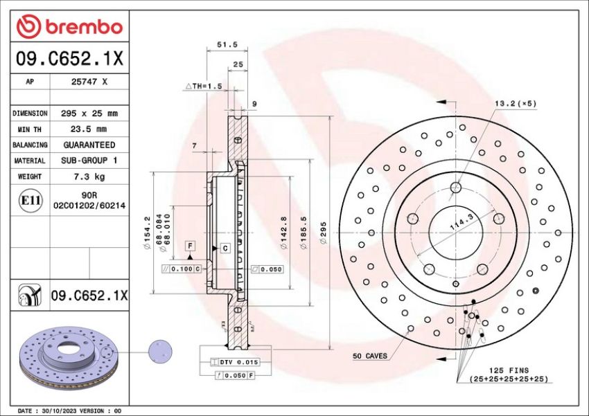Brembo 09.C652.1X XTRA