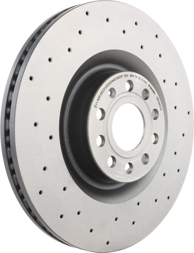 Brembo KTX4081 Brembo low-met brake pad and Xtra PVT drilled brake disc kit
