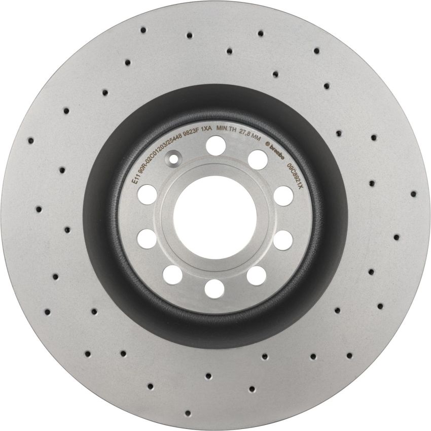 Brembo KTX4081 Brembo low-met brake pad and Xtra PVT drilled brake disc kit