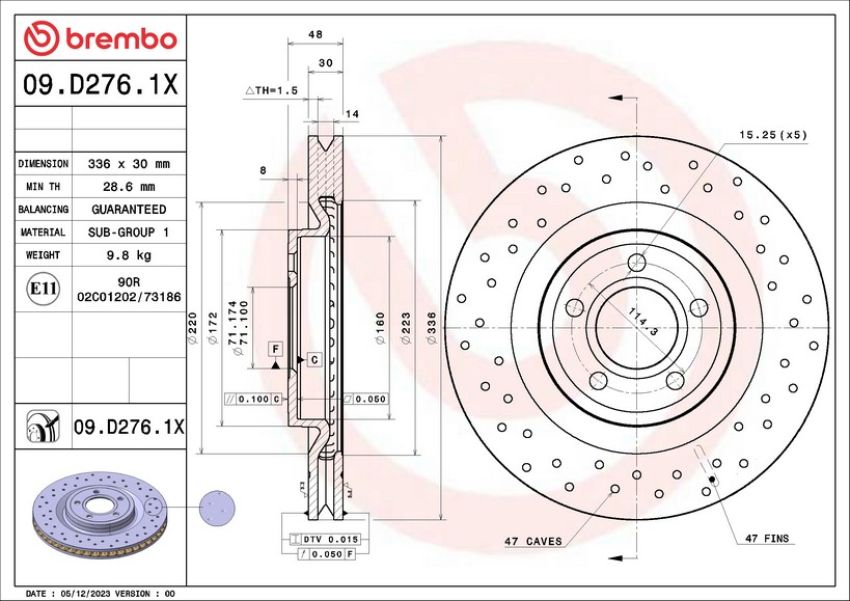 Brembo 09.D276.1X XTRA